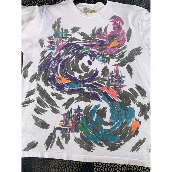 True Vintage 80s Jacques Moret abstract art print fits Size L - Picture 2 of 12